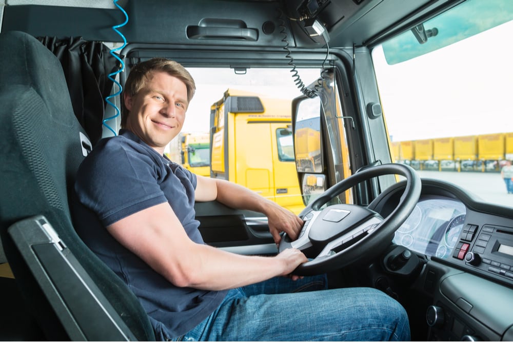 A truck driver after CDL training in Kingman